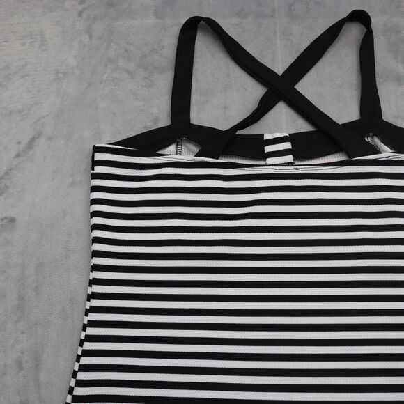 Jojo Collection Shirt Womens 3XL White Black Sleeveless Stripe Stretch Tank Top - Picture 14 of 16